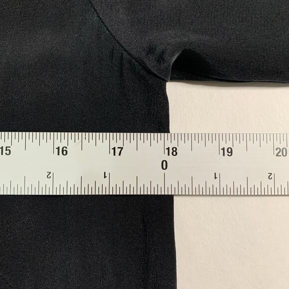 Tibi 4 Womens Black Ruffle Drape Front Tunic Dress Silk Classic - Picture 5 of 7